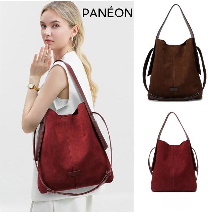 【PANÉON】New simple bucket bag elegant commuter handbag ladies large capacity fashion shoulder bag daily use