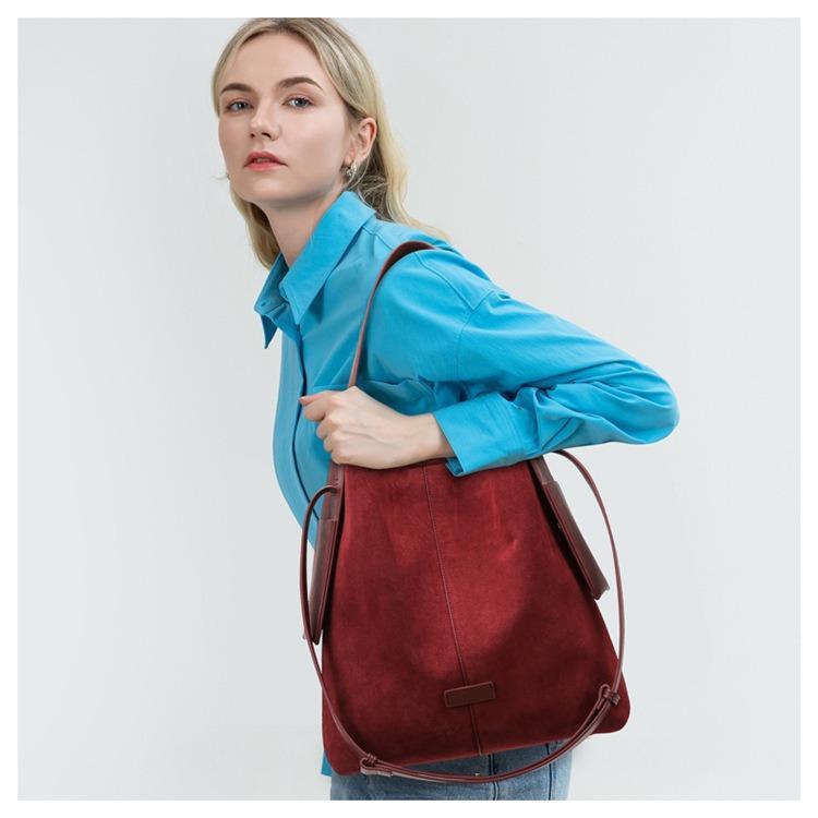 【PANÉON】New simple bucket bag elegant commuter handbag ladies large capacity fashion shoulder bag daily use